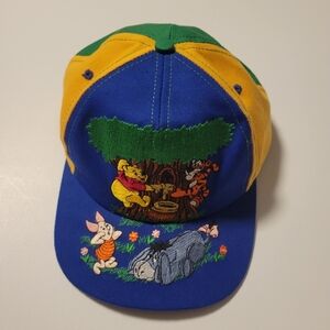 Vintage 90's Pooh and friends Embroidered color block hat.